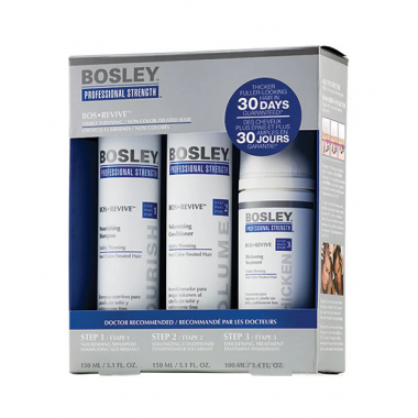 Bosley - Набор  "Система для истонченных неокрашенных волос (шампунь, кондиционер, уход)"  Воs Revive Starter Pack for Non Color, 150 мл+150 мл+100 мл
