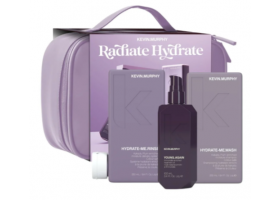 Kevin Murphy (Кевин Мерфи) Набор с Косметичкой Radiate Hydrate ([ХИДРЕЙТ.МИ] Шампунь + Кондиционер, [ЯНГ.ЭГЕЙН] Масло) 2*250 мл+100 мл + 1 шт