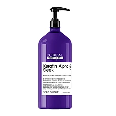 Loreal (Лореаль) Бессульфатный шампунь для непослушных, пористых волос Keratin Alpha Sleek, 1500 мл
