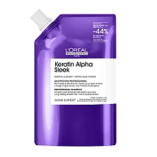 Loreal (Лореаль) Бессульфатный шампунь для непослушных, пористых волос Keratin Alpha Sleek, 1000 мл