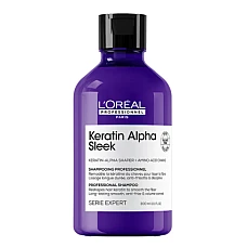 Loreal (Лореаль) Бессульфатный шампунь для непослушных, пористых волос Keratin Alpha Sleek, 300 мл
