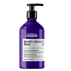Loreal (Лореаль) Бессульфатный шампунь для непослушных, пористых волос Keratin Alpha Sleek, 500 мл