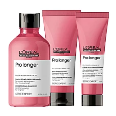 Loreal (Лореаль) Набор Pro Longer для длинных волос: шампунь, 300 мл + кондиционер, 200 мл + термозащита, 150 мл