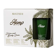 Selective (Селектив)  HEMP Набор для волос и тела, рождественский:шамп.250 мл; конд. 200 мл; крем для тела 200 мл 
